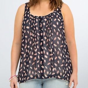 POPSICLE CHIFFON TULIP BACK TANK TOP